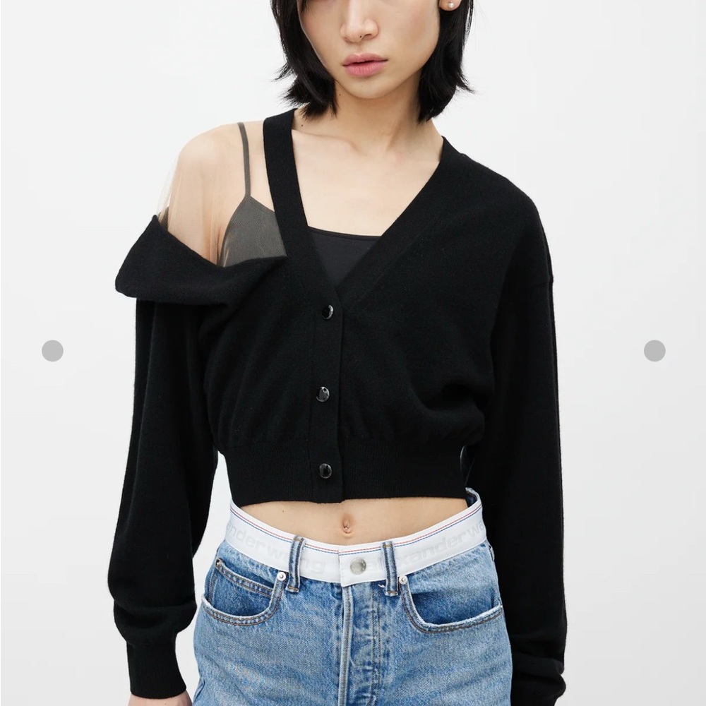 Alexander Wang wool and cashmere cardigan mesh sweater-only worn twice - Picture 2 of 5